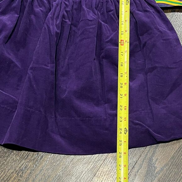 Polo Ralph Lauren Girls Dress Size 8 violet Purple Corduroy Belted Preppy Bow - Picture 9 of 9